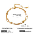 Stainless Steel Gold Multi-Layered Stacking Bracelet