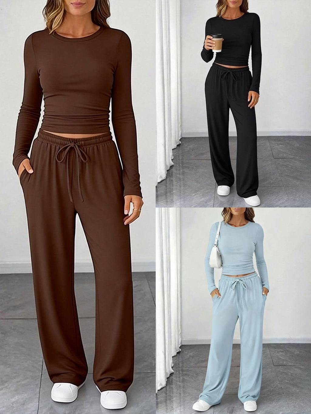 Women's Waist-Defining Long-Sleeve Tracksuit Set
