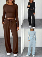 Women's Waist-Defining Long-Sleeve Tracksuit Set