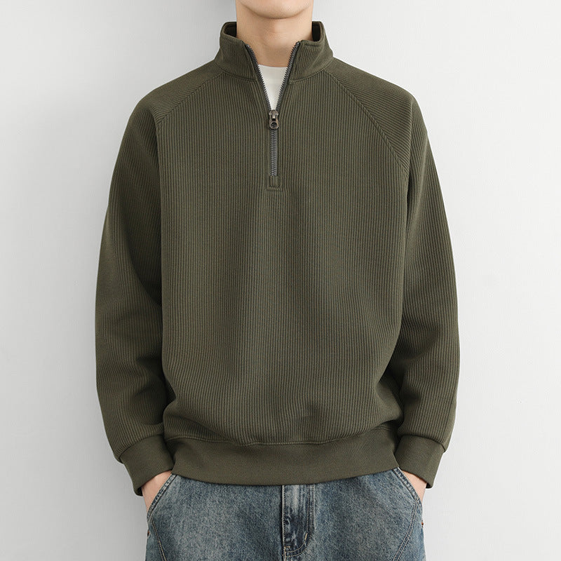 Men's Corduroy-Texture Half-Zip Sweatshirt
