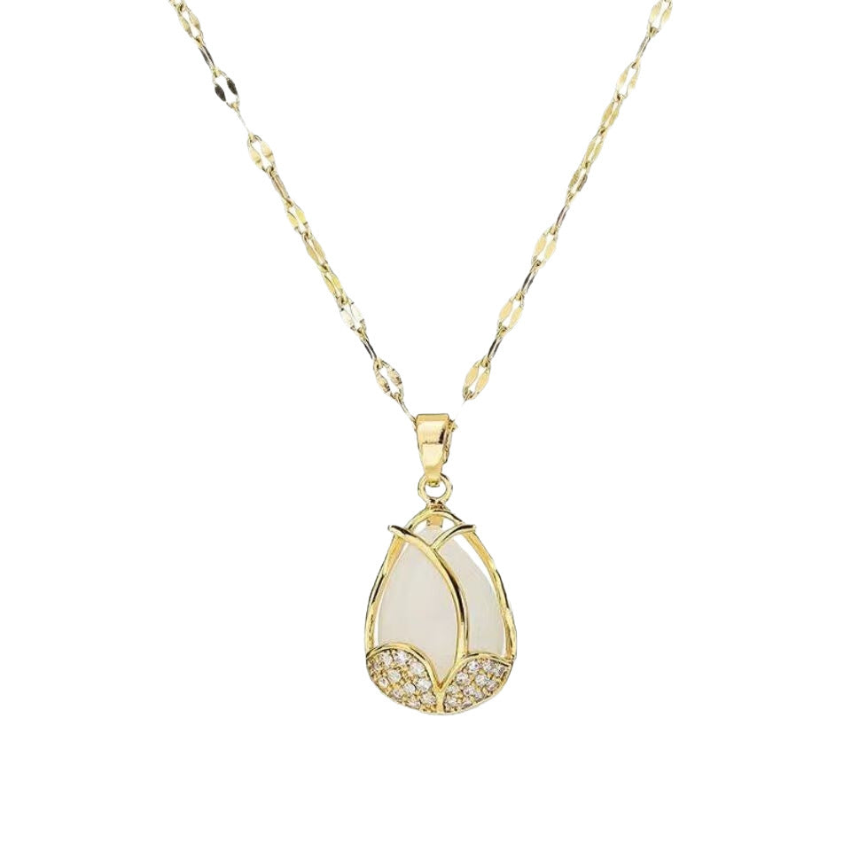 Simple Tulip Pendant Necklace