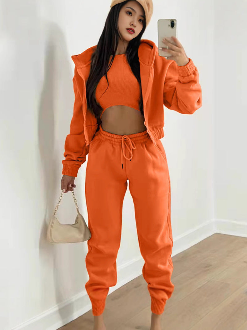 Women's Fleece-Lined Hooded Tracksuit Set