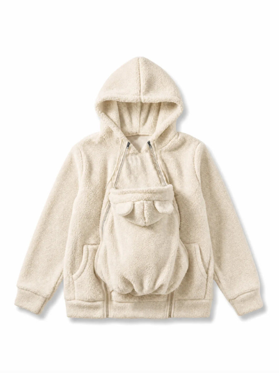 Women's Oversized Button-Front Fleece Hoodie