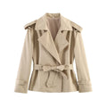 Women's Short Trench Coat – Belted Lapel Coat in 8 Colours | Casual & Semi-Formal