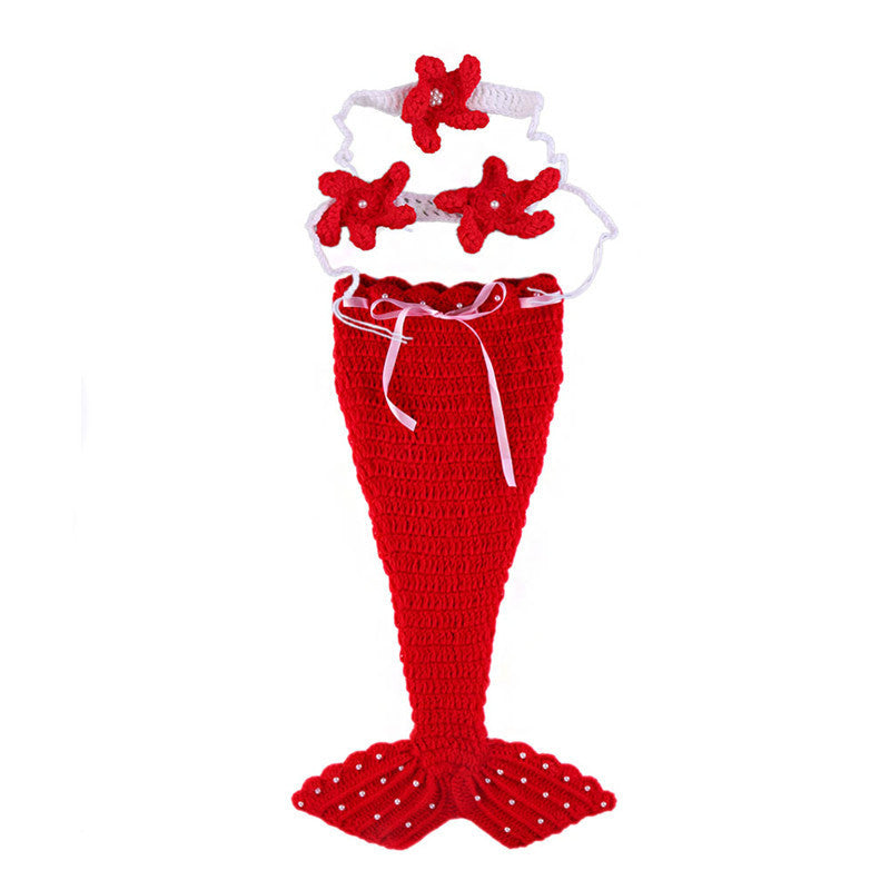 3-Piece Knitted Mermaid Baby Outfit – Newborn to 6 Months