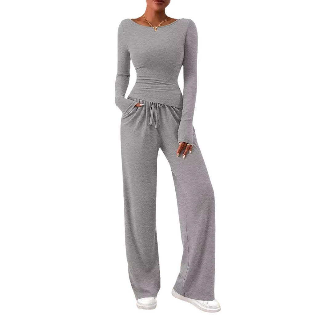 Women's Asymmetric Top & Wide-Leg Pants Set