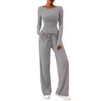 Women's Asymmetric Top & Wide-Leg Pants Set