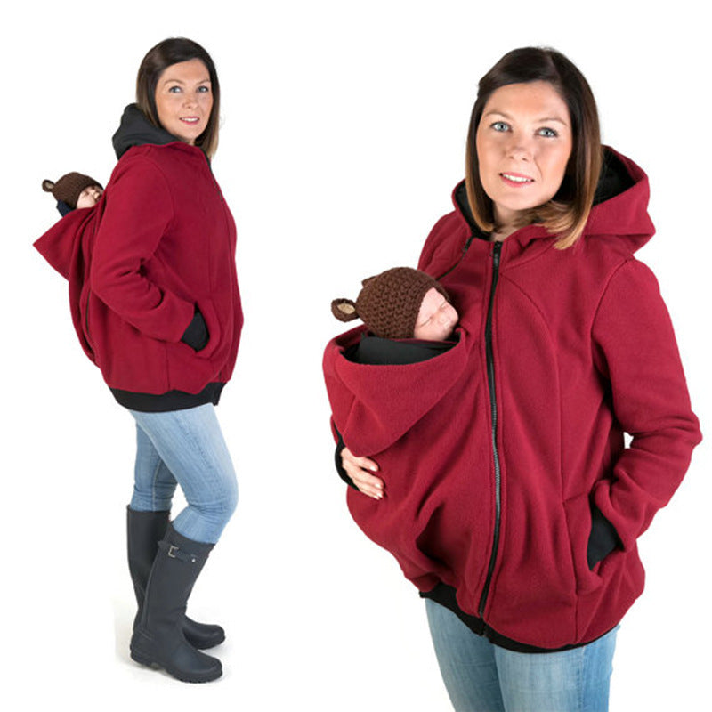 Women's Color-Block Polar Fleece Zip Hoodie