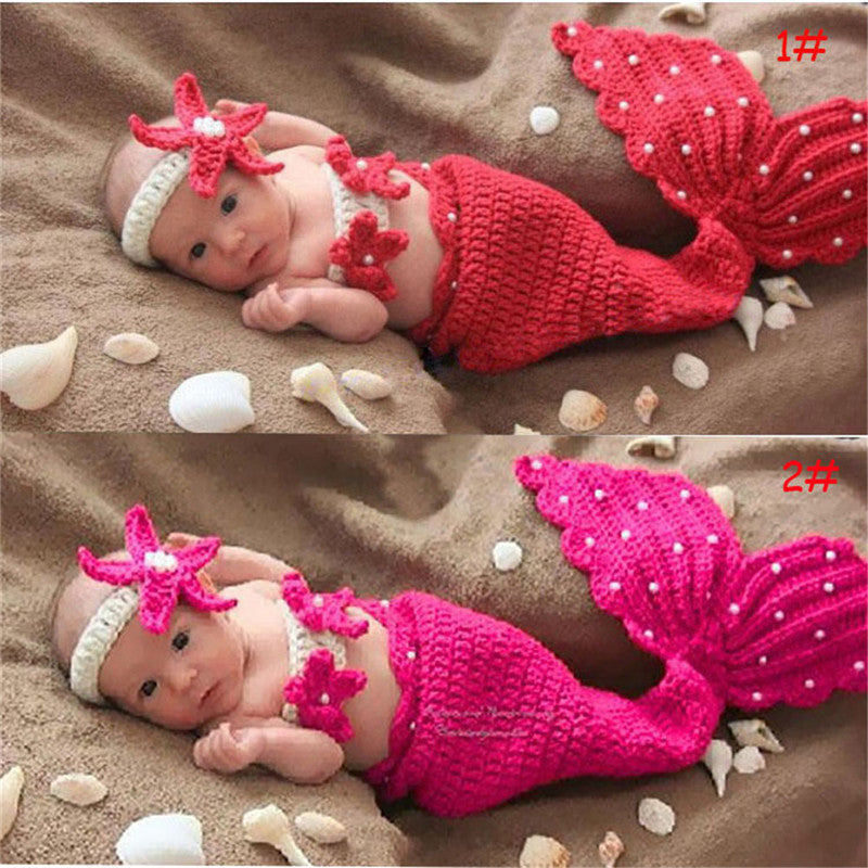 3-Piece Knitted Mermaid Baby Outfit – Newborn to 6 Months
