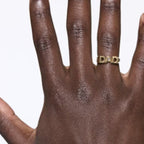 Titanium Steel Letter Engraved Electroplated Ring