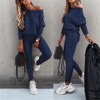 Women's One-Shoulder Lace-Up Tracksuit Set