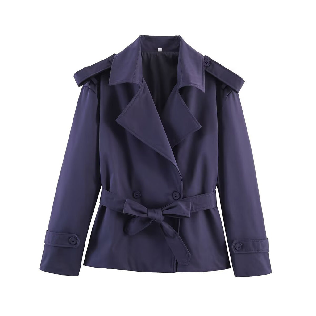 Women's Short Trench Coat – Belted Lapel Coat in 8 Colours | Casual & Semi-Formal