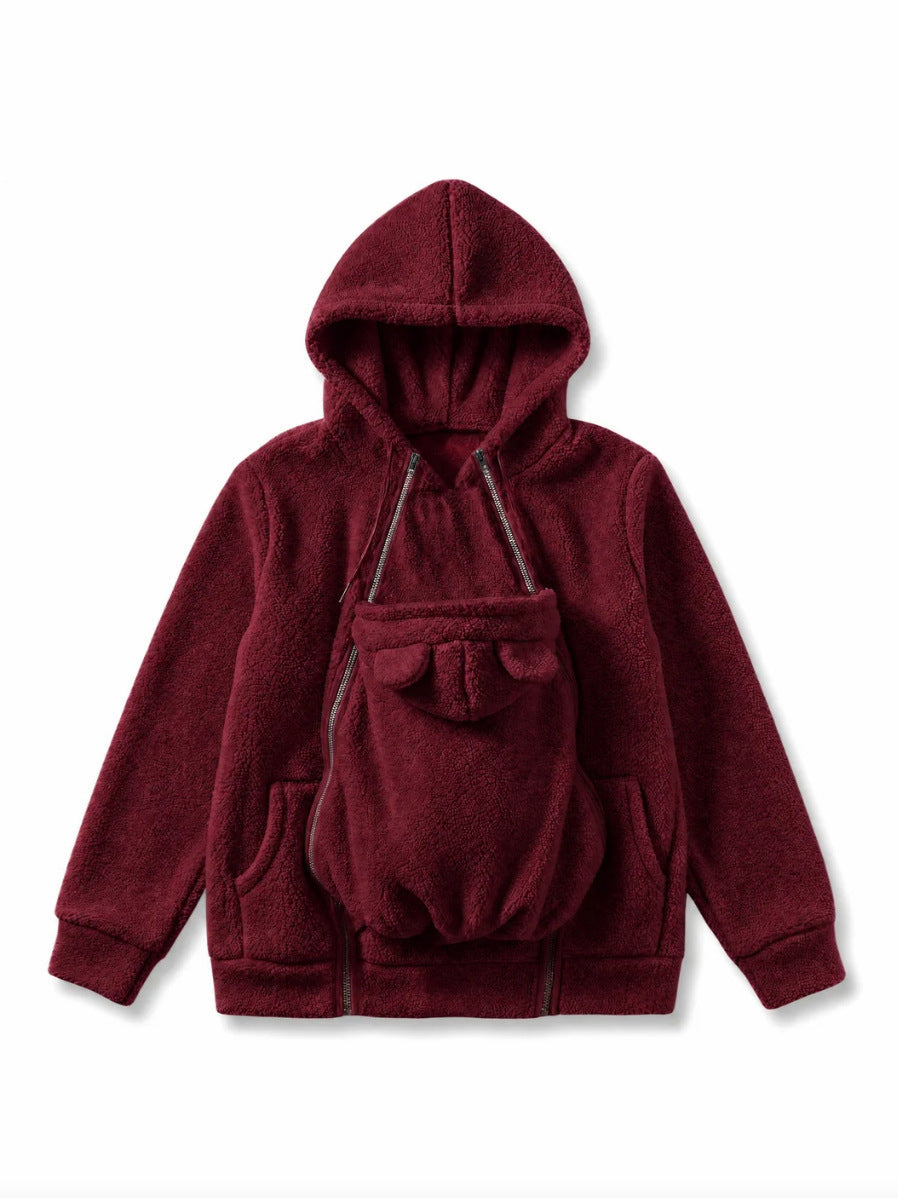 Women's Oversized Button-Front Fleece Hoodie