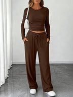 Women's Waist-Defining Long-Sleeve Tracksuit Set