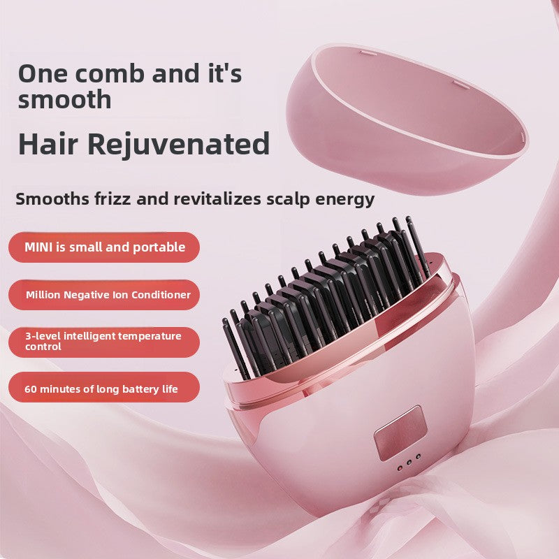 Cordless Hair Straightener Brush | Digital Display