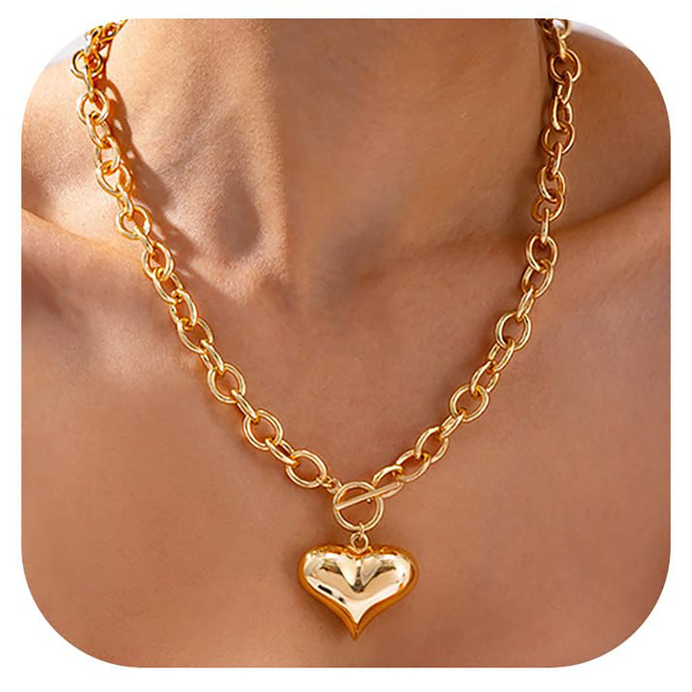 Love Heart Beaded Collar Necklace