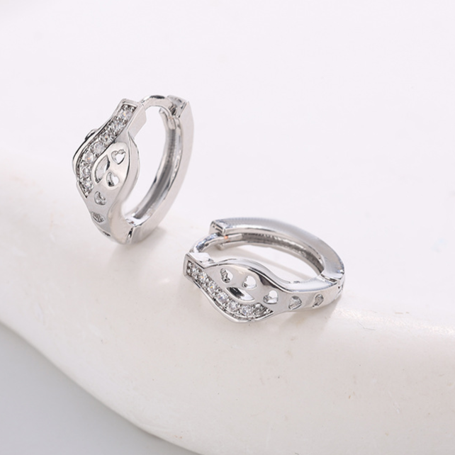 Diamond Studded Hoop Earrings