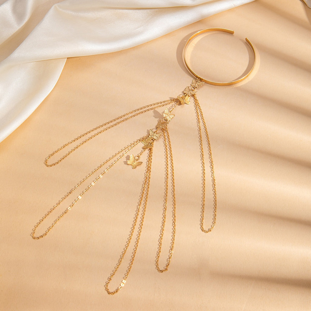 Vintage Butterfly Layered Chain Bracelet – Gold or Silver