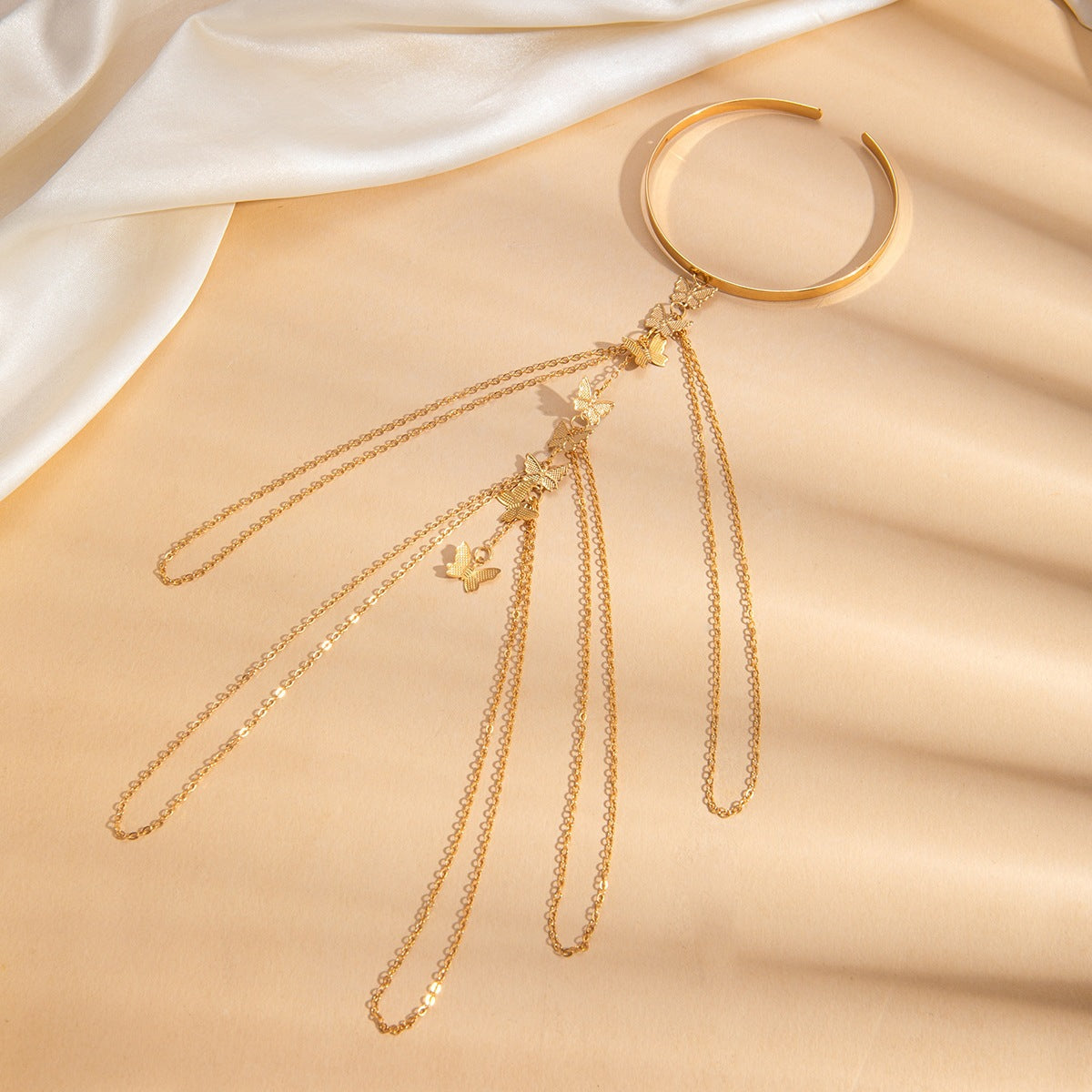 Vintage Butterfly Layered Chain Bracelet – Gold or Silver