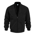Men's Suede-Look Stand Collar Zip Jacket