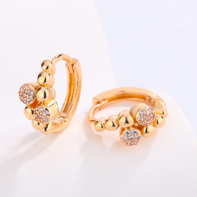 Diamond Studded Hoop Earrings