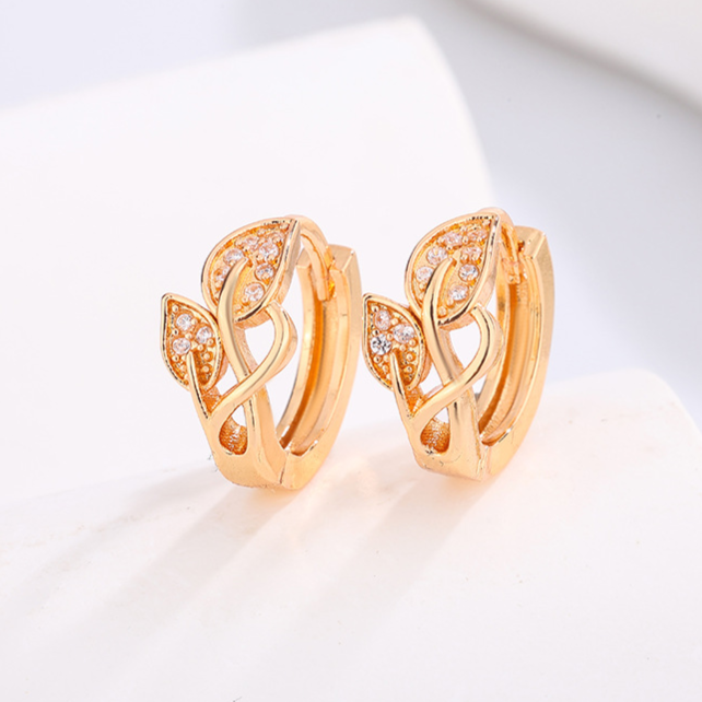 Diamond Studded Hoop Earrings