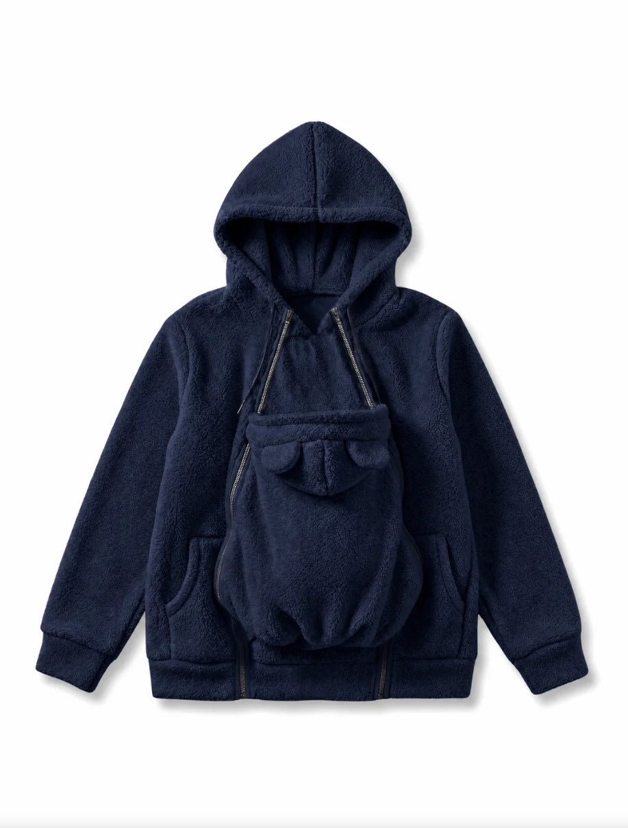 Women's Oversized Button-Front Fleece Hoodie