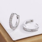 Sparkling Non-Pierced Hoop Earrings