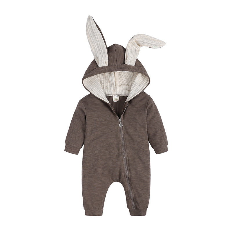 Baby Rabbit Ear Hooded Jumpsuit – 95% Cotton
