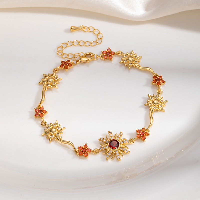 Sunflower Zircon Bracelet for Women