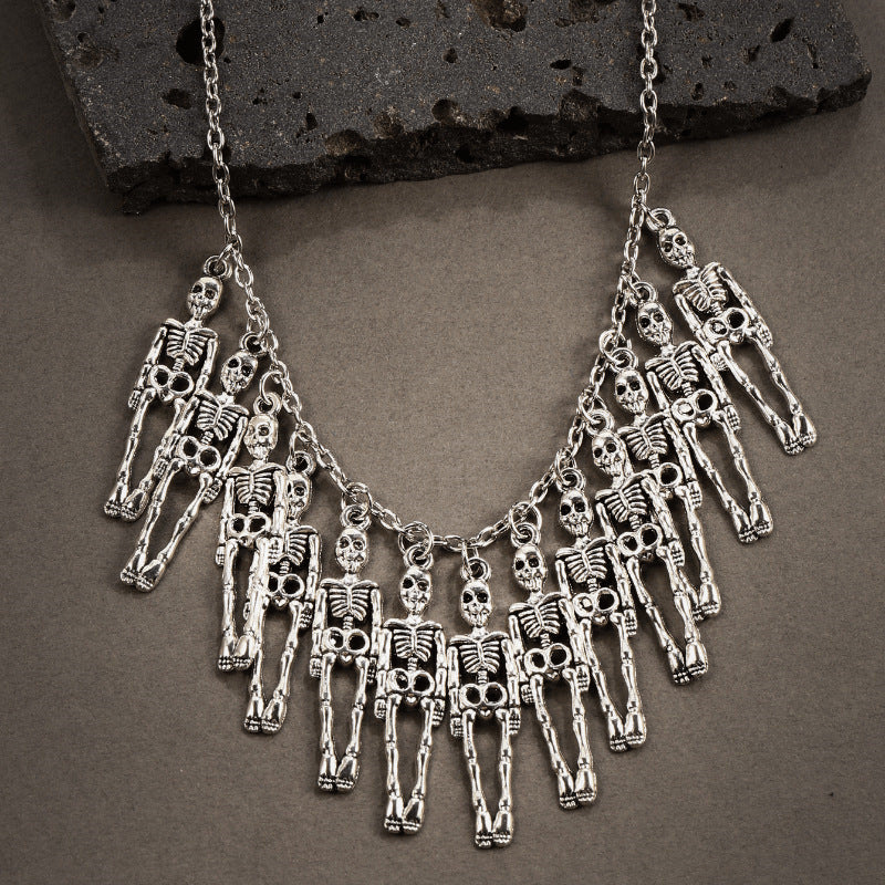 Halloween Bone Hand Necklace and Earrings Set