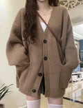 Women's Relaxed V-Neck Button Cardigan