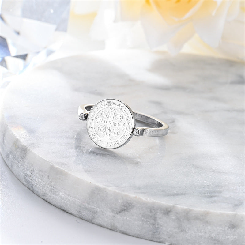 Geometric Stainless Steel Spinner Ring