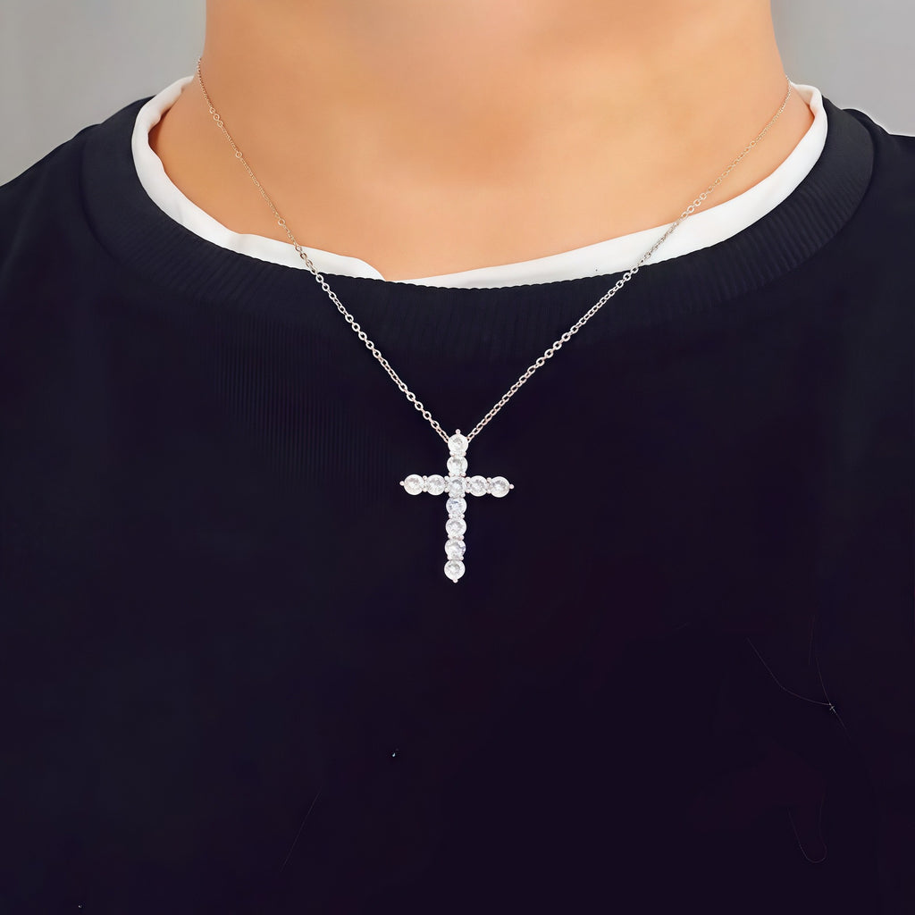 Rhinestone Cross Pendant Necklace