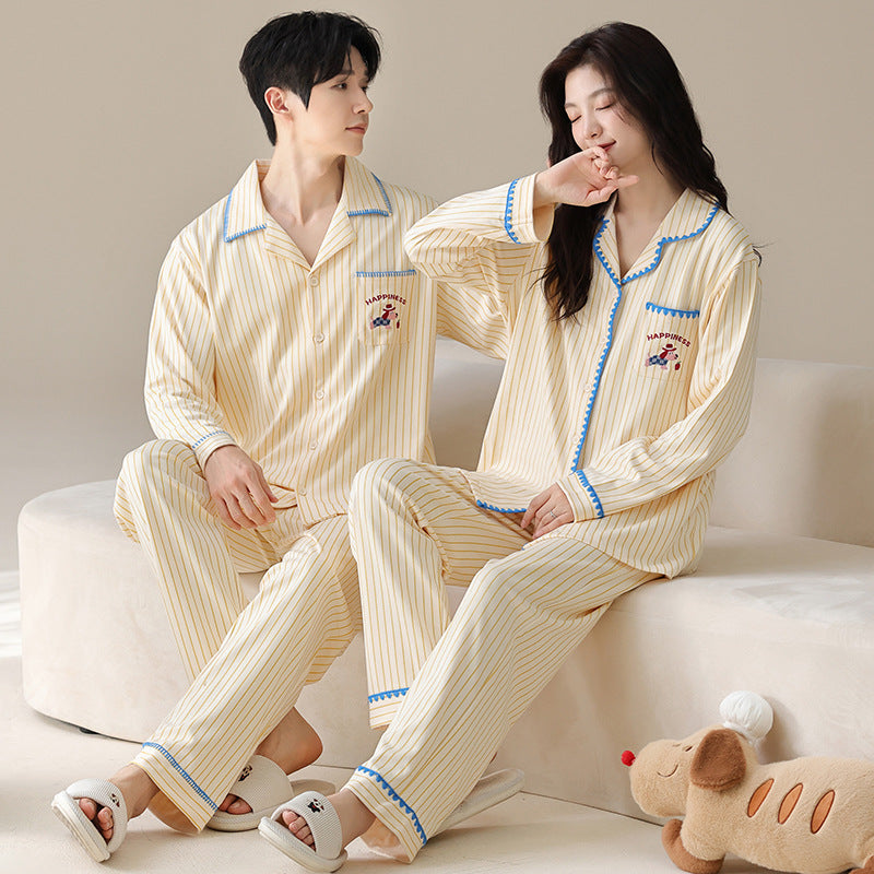 Cotton Cartoon Button-Up Pajama Set