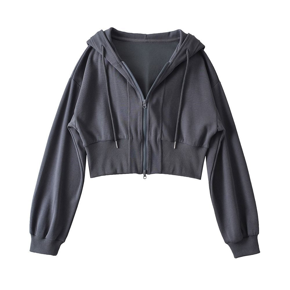 Women's Cropped Double-Zip Hoodie