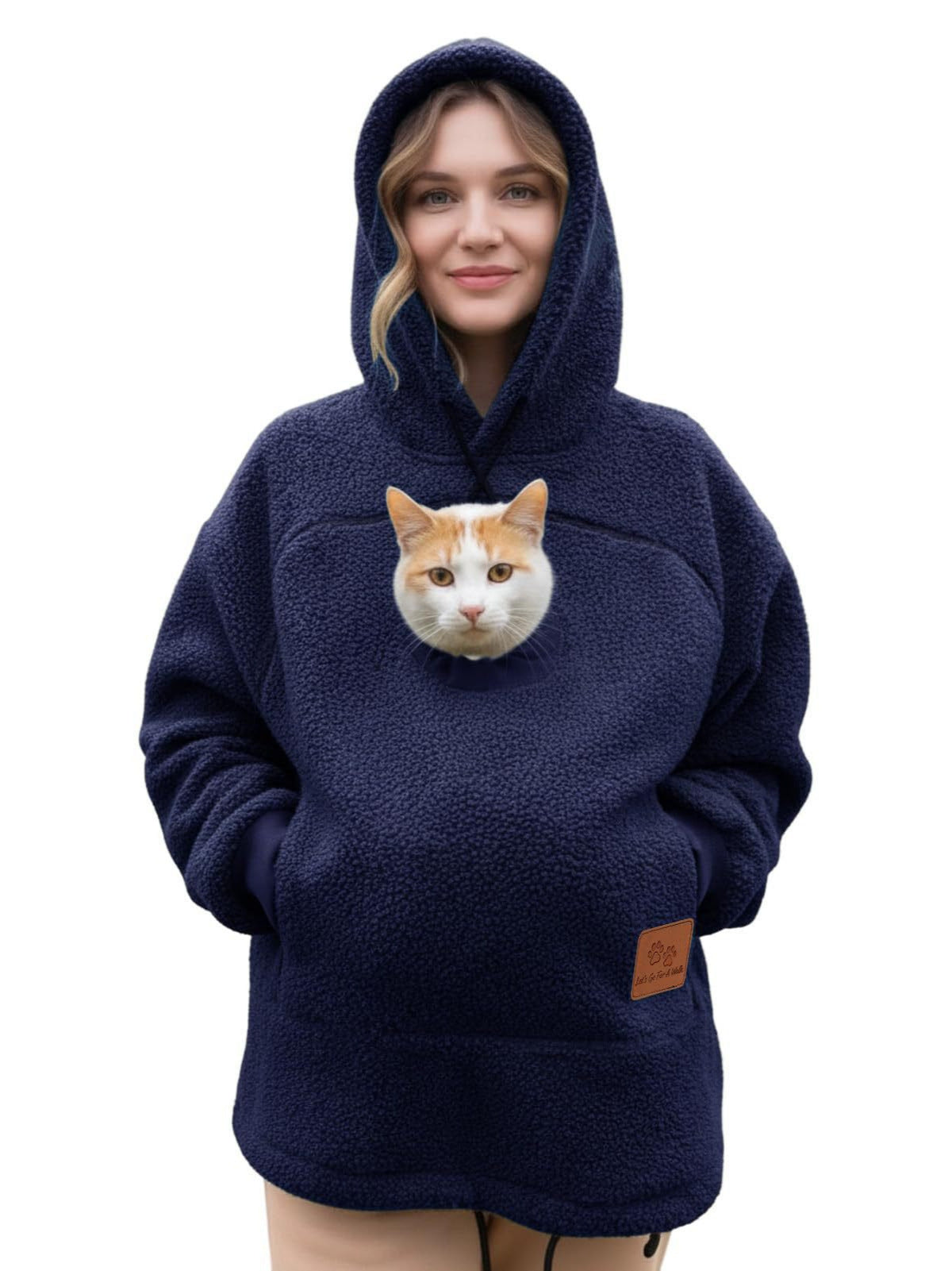 Women's Oversized Fleece-Lined Pullover Hoodie