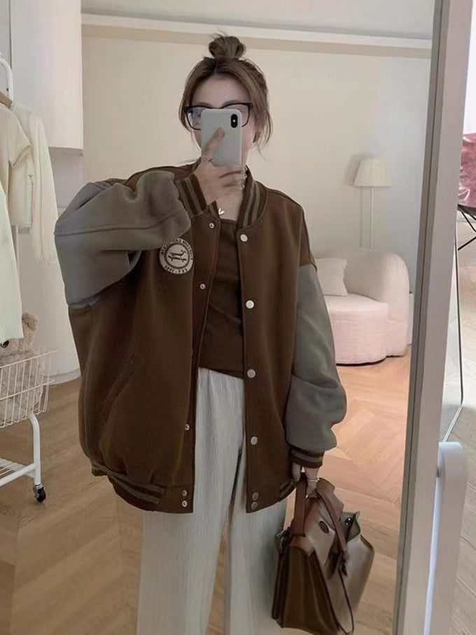 Retro Loose Fit Baseball Jacket
