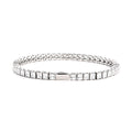 Square-Cut White Zircon Tennis Bracelet