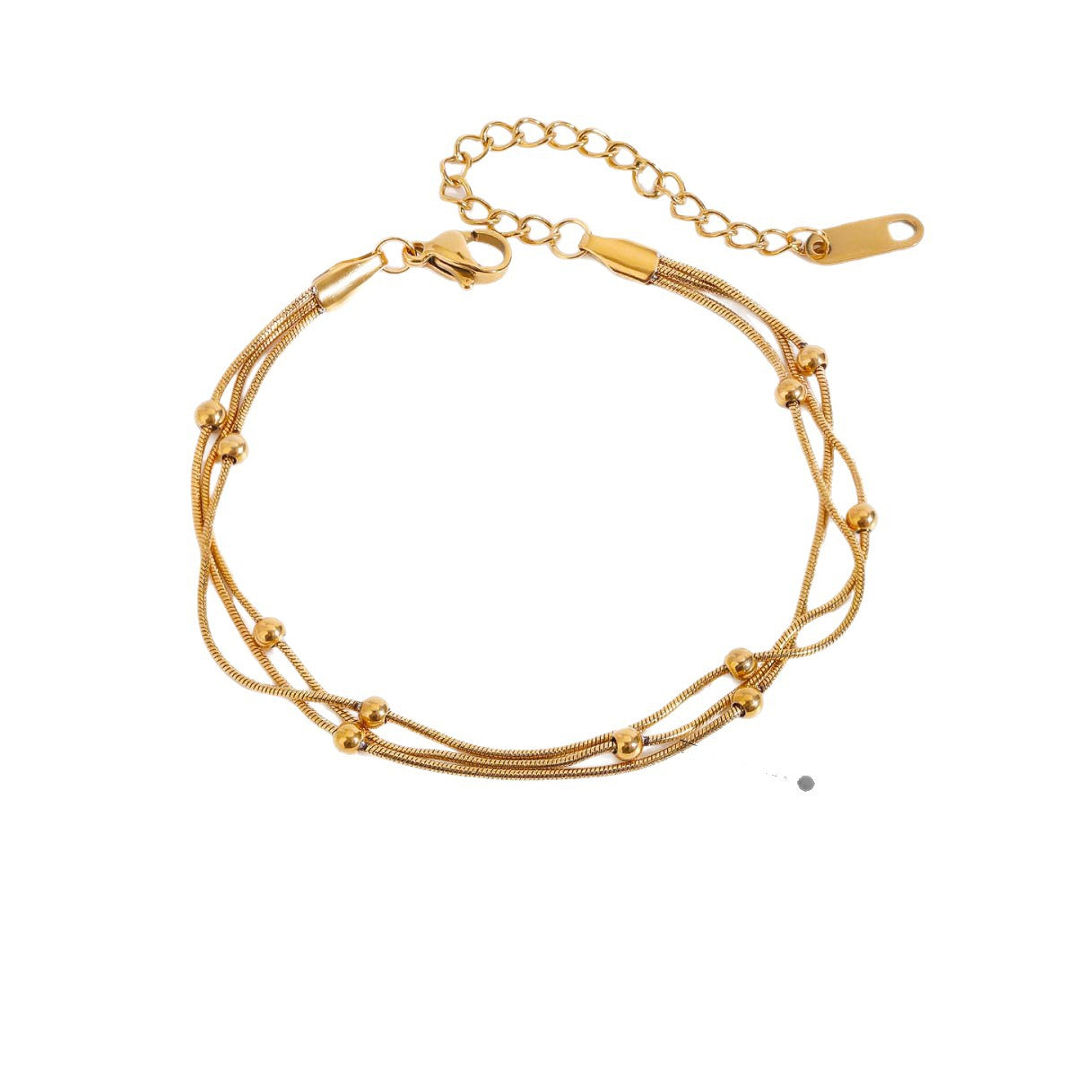 Stainless Steel Gold Multi-Layered Stacking Bracelet