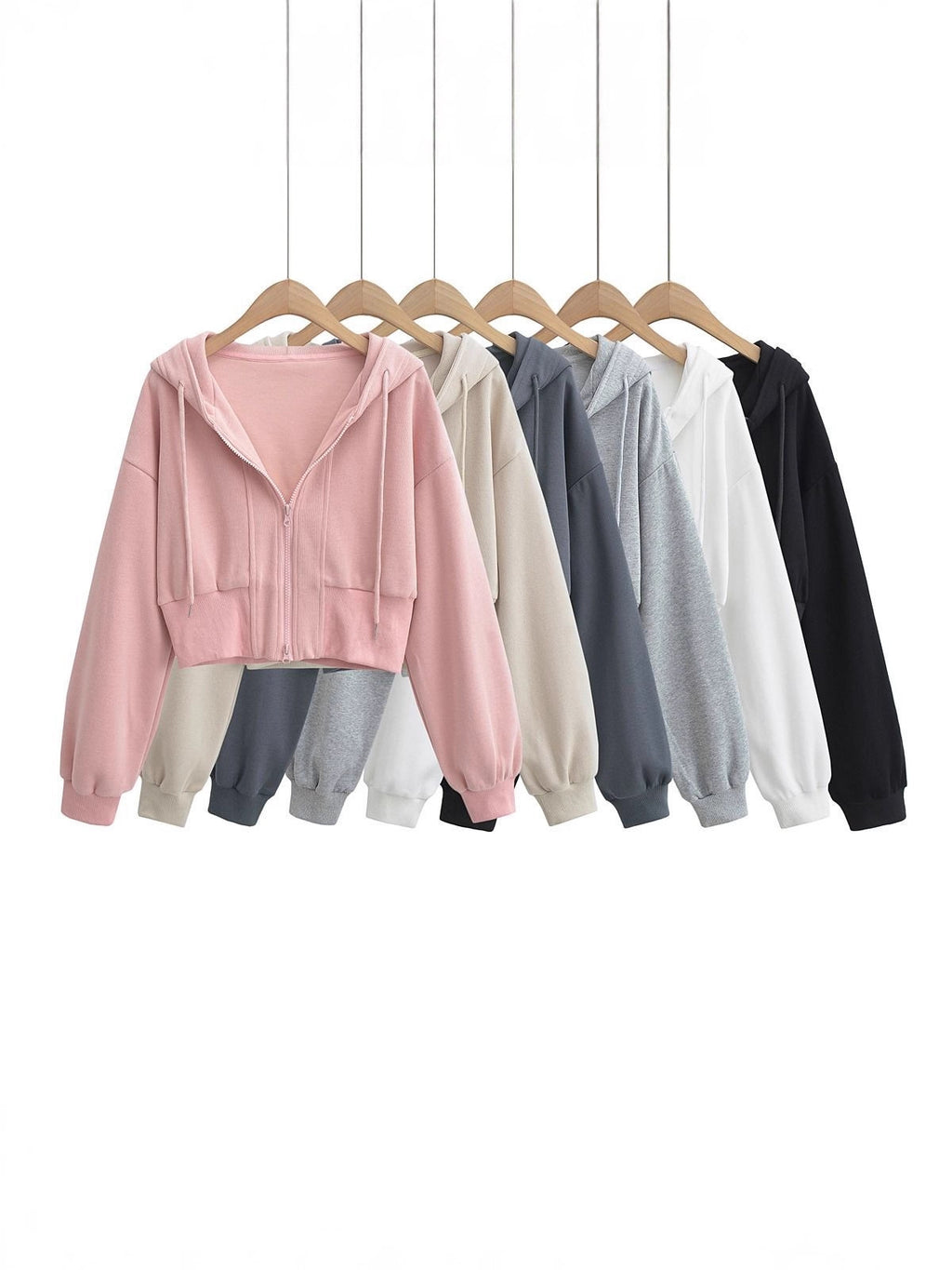 Women's Cropped Double-Zip Hoodie