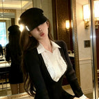 Black & White Layered-Look Shirt Dress