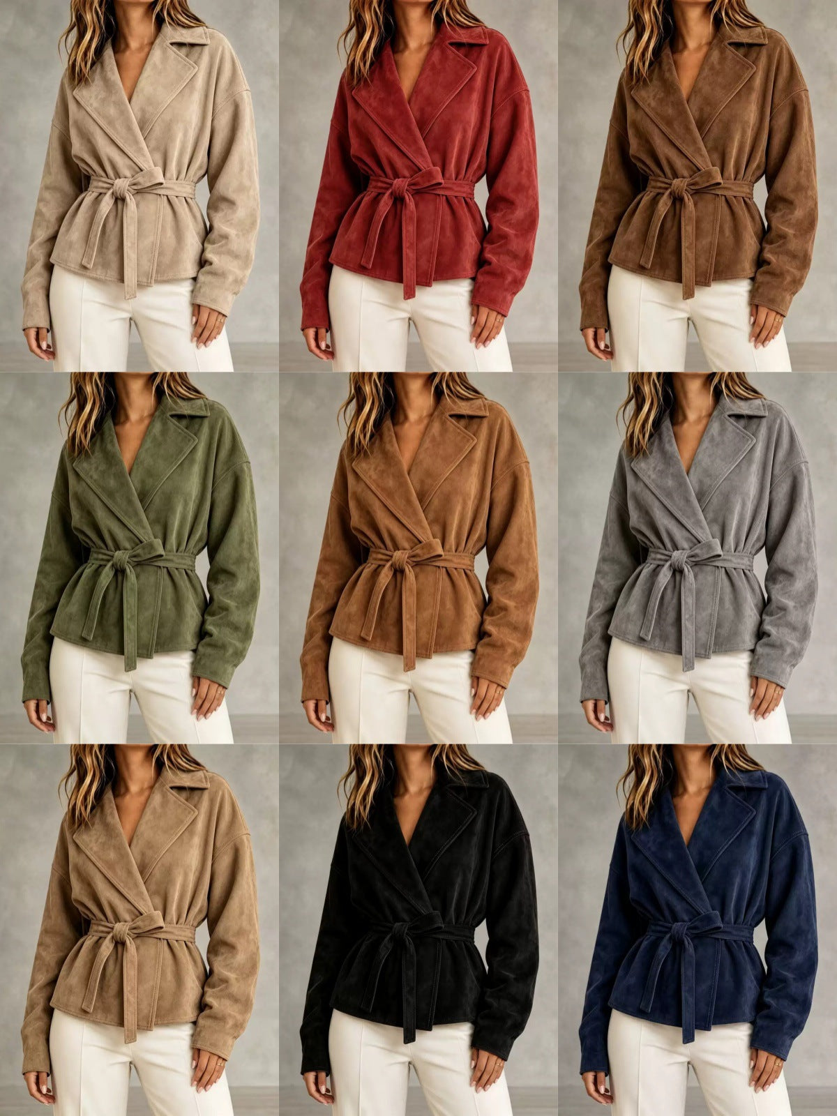 Women's Suede-Look Tie-Waist Jacket