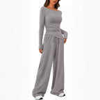 Women's Asymmetric Top & Wide-Leg Pants Set