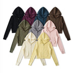 Women's Cropped Zip Hoodie & Set Options