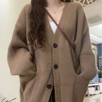 Women's Relaxed V-Neck Button Cardigan