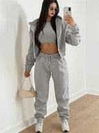 Women's Fleece-Lined Hooded Tracksuit Set