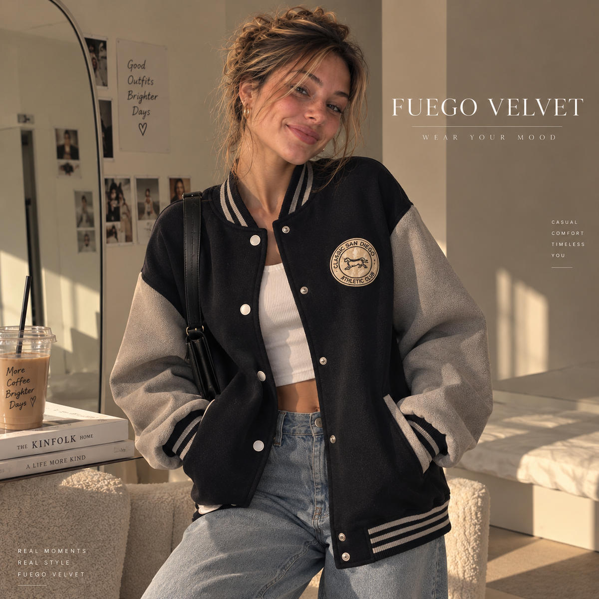 Retro Loose Fit Baseball Jacket
