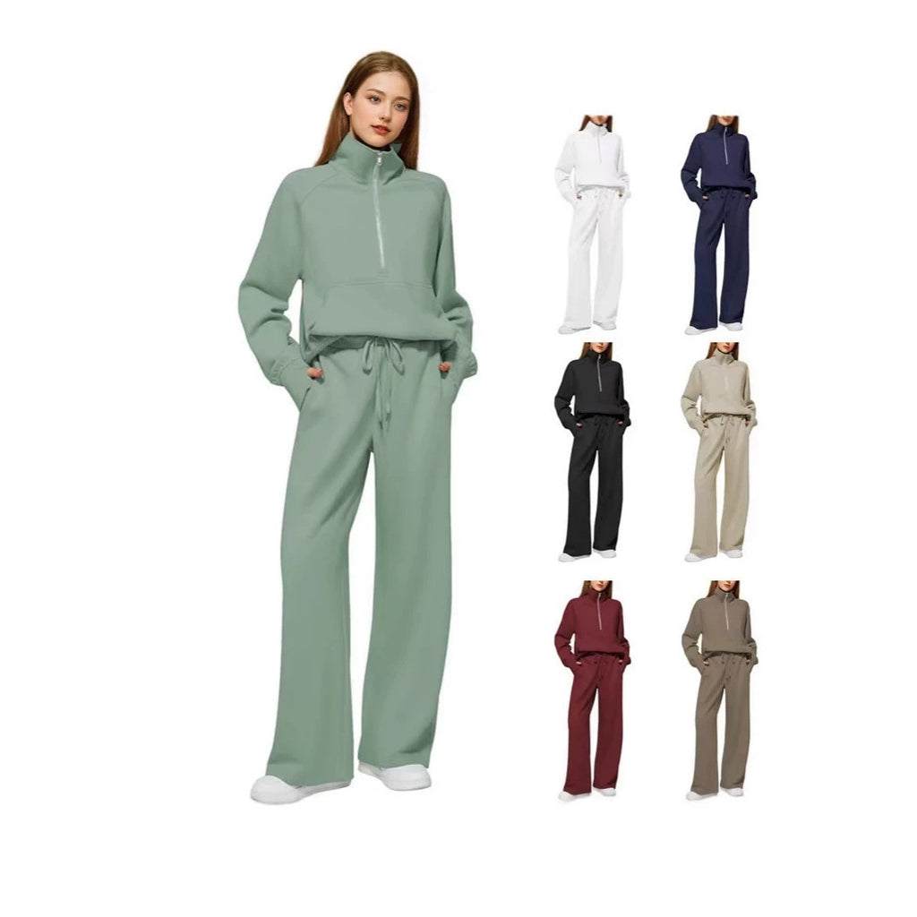 Women's Casual Two-Piece Tracksuit with Chain Detail