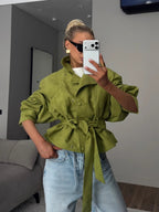 Women's Statement Faux Suede Trench Jacket